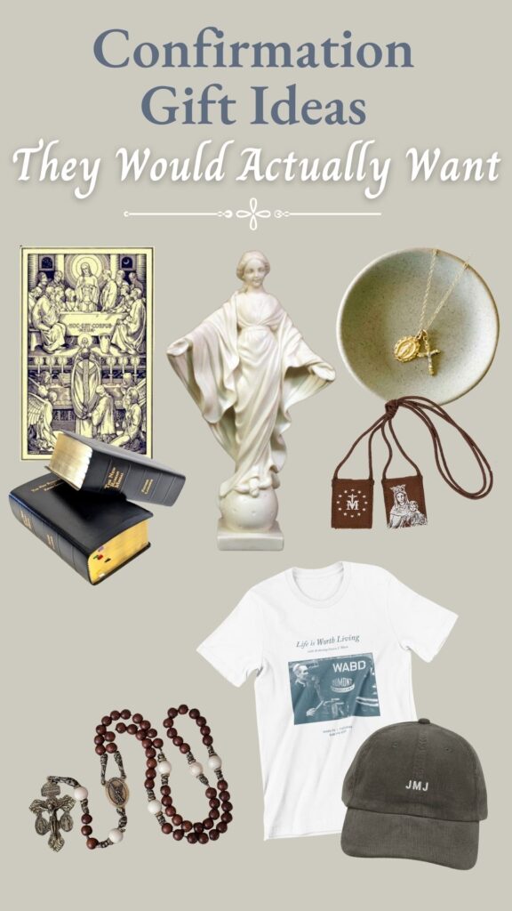 Collage of items that would make great confirmation gifts