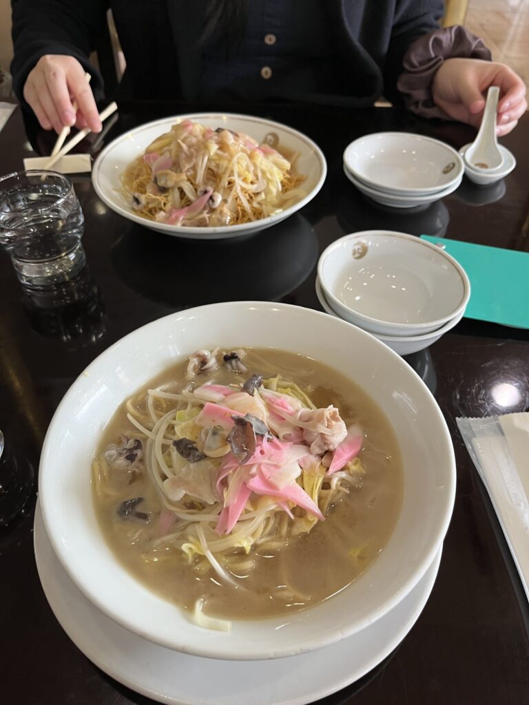 Champon Noodle dish served in Nagasaki Chinatown