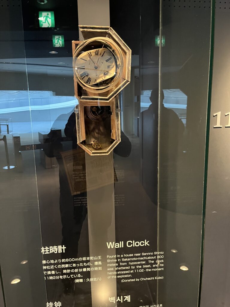 A damaged clock from the Nagasaki atomicm bomb