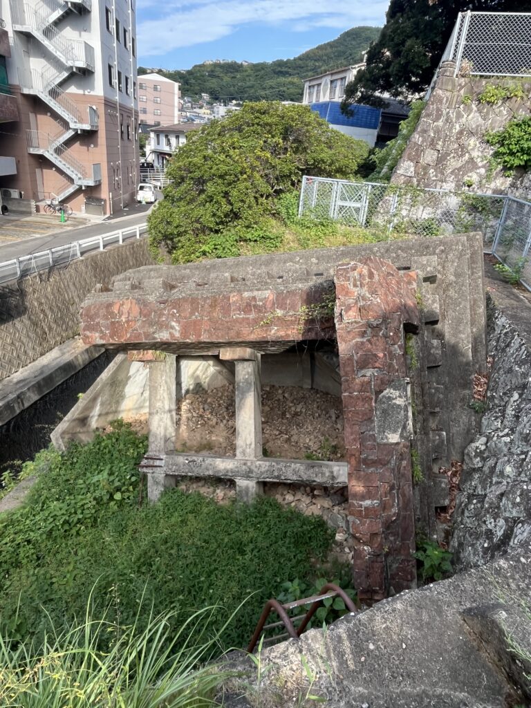 Ruins of a church bell tower from the Nagasaki atomic bomb