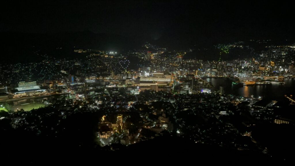 The nightview of Nagasaki from the top of Mt. Inasa
