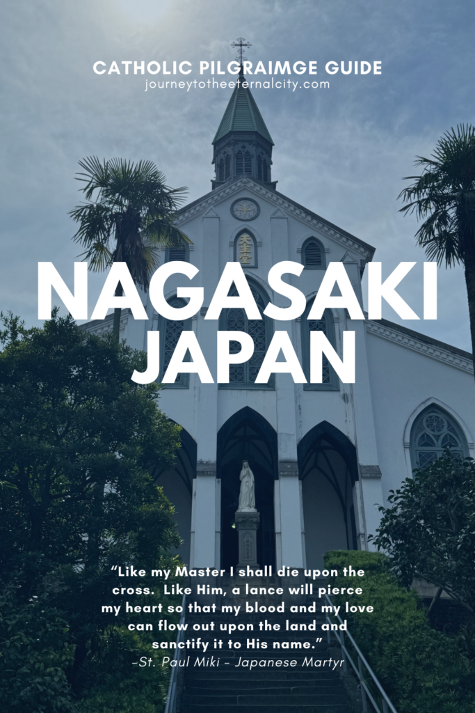 Nagasaki Guide with a Catholic Cathedral in the background