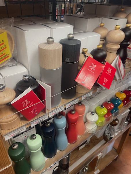 Display of salt and pepper shakers in all shapes and colors