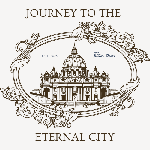 Logo within a crest with the Vatican in the middle