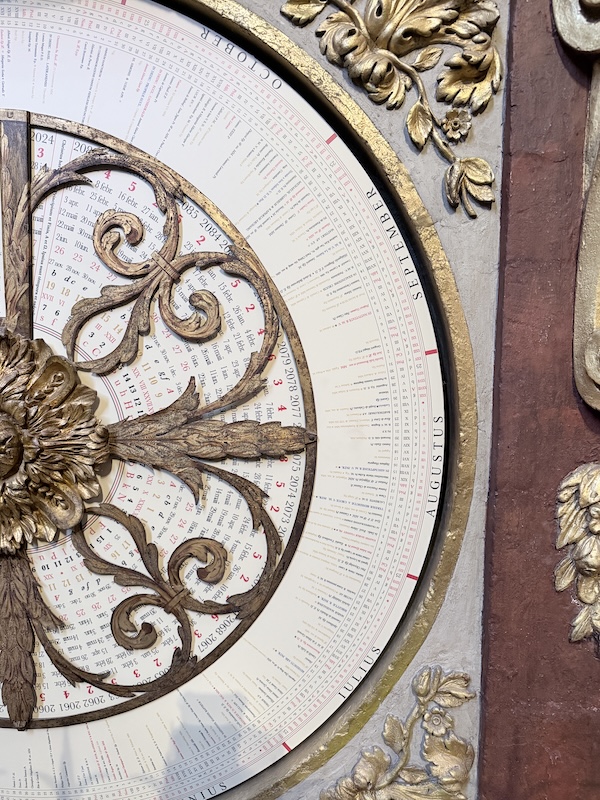 Detail of the astronomical clock inside Cathédrale Saint-Jean-Baptiste in Lyon, France.